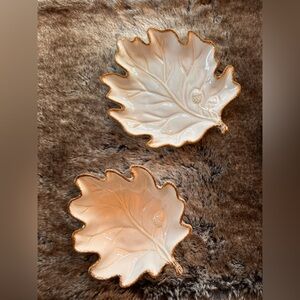 🍁 Pottery Barn Leaves Platter and Bowl Set EUC 🍁